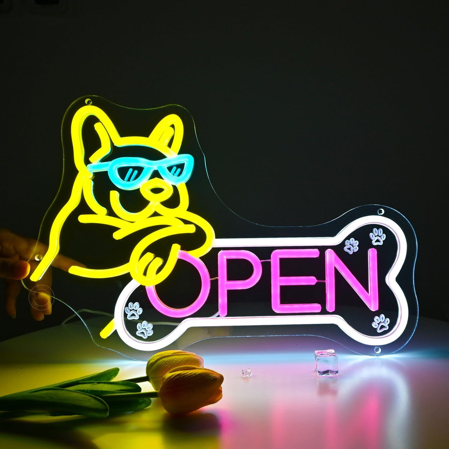 Spa & Wellness Centre Lielupe - Неоновая вывеска «Pet Shop Open» с